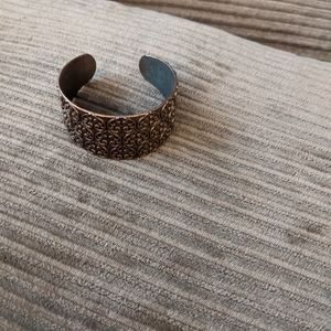 Antiqued copper colored cuff bracelet